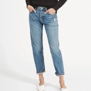 Everlane O/S Boyfriend Distressed Relaxed Fit Denim Jeans Size 33 Regular